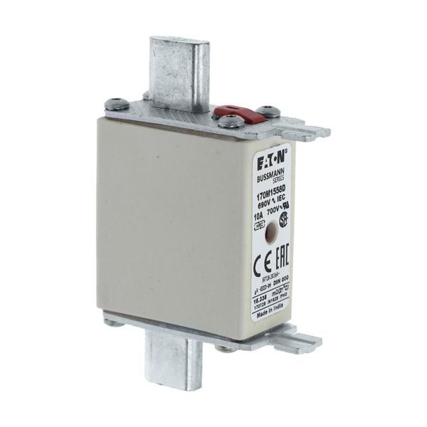 Fuse-link, high speed, 10 A, AC 690 V, DIN 000, gR, DIN, IEC, dual indicator, live gripping lugs image 18