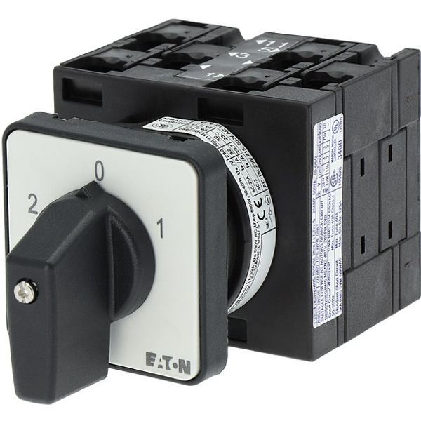 Reversing switches, T3, 32 A, flush mounting, 3 contact unit(s), Contacts: 6, 45 °, maintained, With 0 (Off) position, 2-0-1, SOND 29, Design number 2 image 5