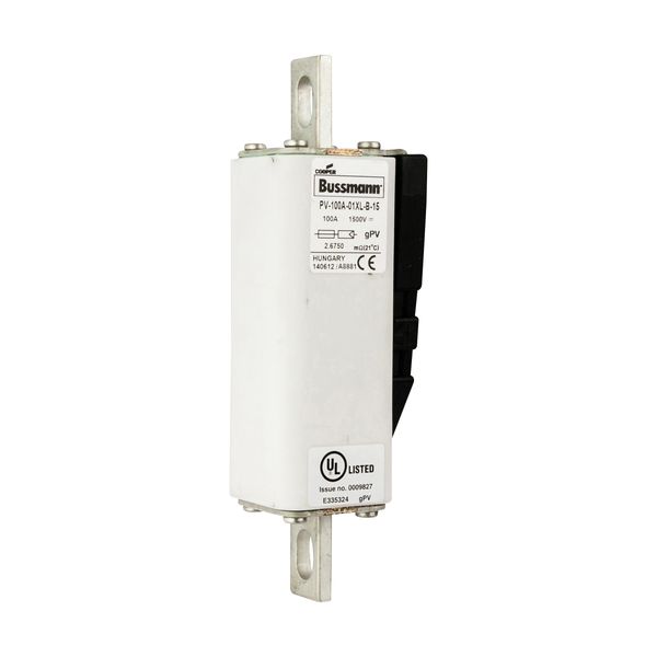 Fuse-link, high speed, 100 A, DC 1500 V, 01XL, 43 x 193 mm, gPV, IEC, UL, with indicator, bolted image 5