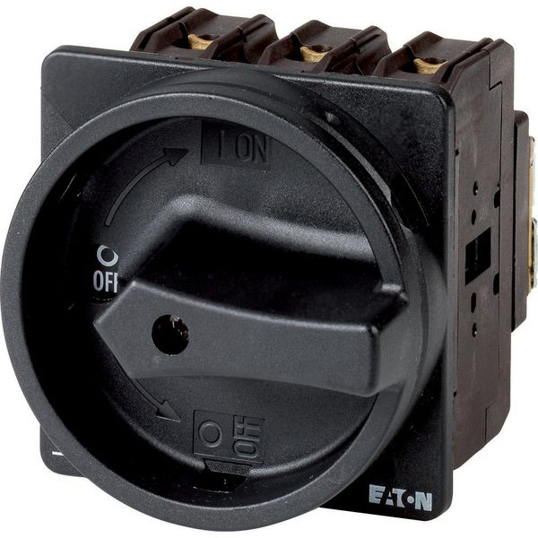 Main switch, P3, 63 A, flush mounting, 3 pole, 1 N/O, 1 N/C, STOP function, With black rotary handle and locking ring, Lockable in the 0 (Off) positio image 2