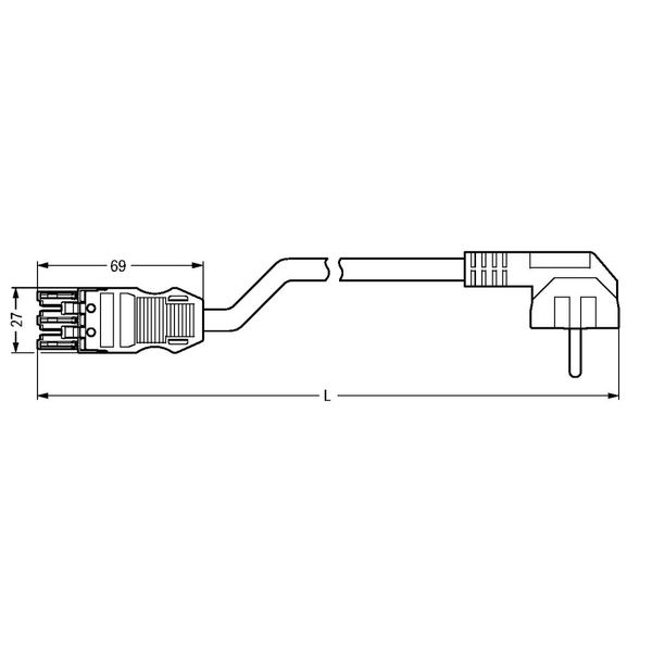 pre-assembled connecting cable Eca Plug/open-ended black image 3