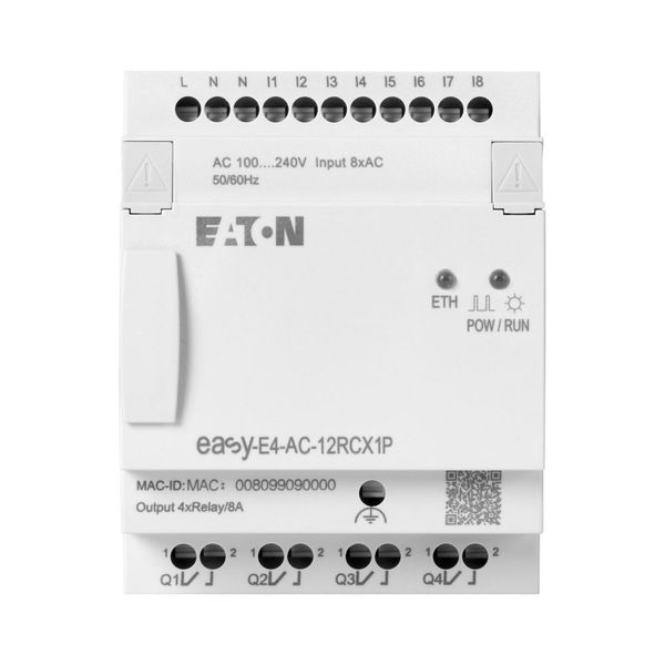 easyE4 control relay, basic unit (expandable, Ethernet), 100–240 VAC, 100–240 VDC (cULus: 100–110 VDC), digital inputs: 8, digital outputs: 4 relay, p image 5