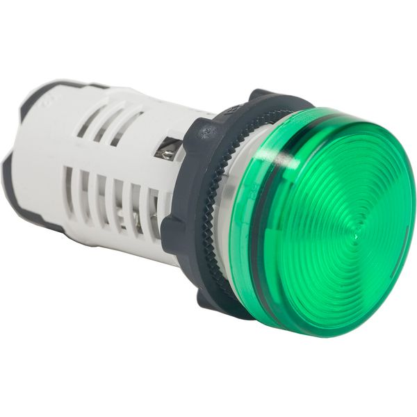 Harmony XB7, Monolithic pilot light, plastic, green, Ø22, integral LED, 110...120 V AC image 1