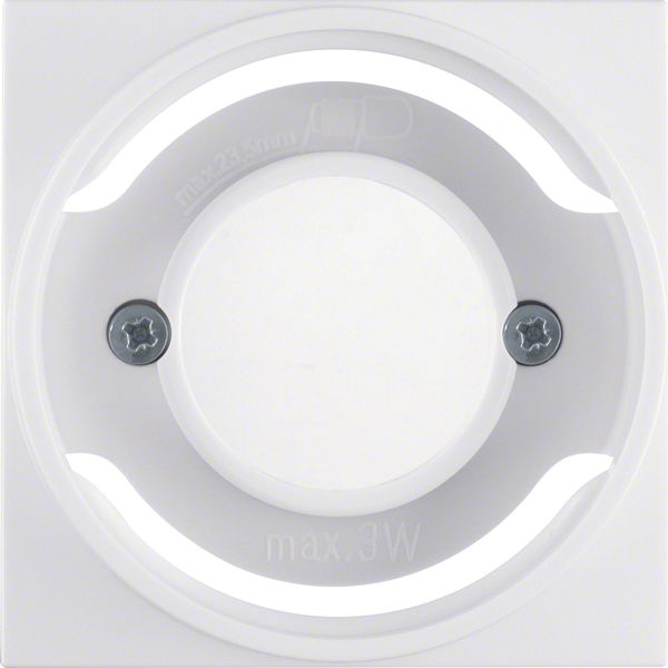 Centre plate for pilot lamp E14, S.1/B.3/B.7, p. white glossy image 1