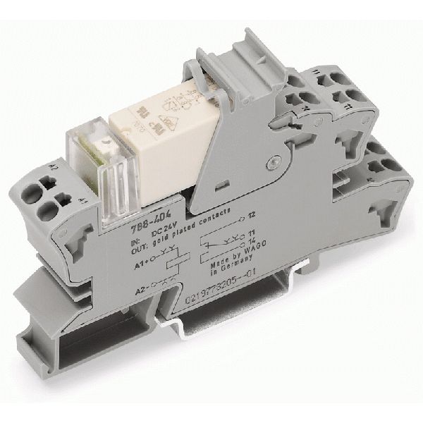 Relay module Nominal input voltage: 24 VDC 2 changeover contacts gray image 2