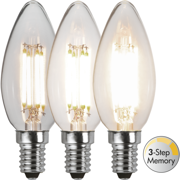 LED Lamp E14 C35 Clear 3-step memory image 2