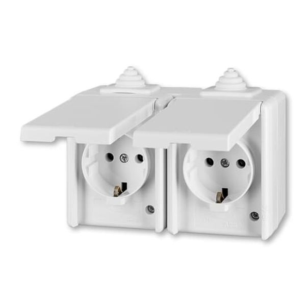 5518-3069 B Double socket outlet with earthing contacts, with hinged lids, for multiple mounting ; 5518-3069 B image 1