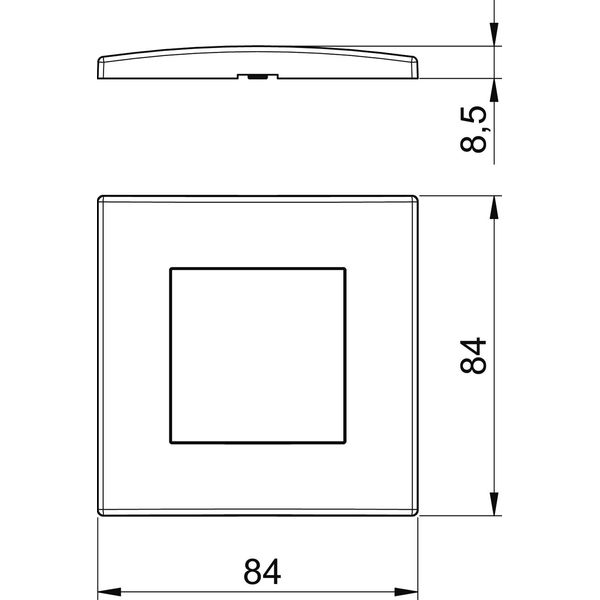 AR45-F1 SWGR Cover frame for single Modul 45 84x84mm image 2