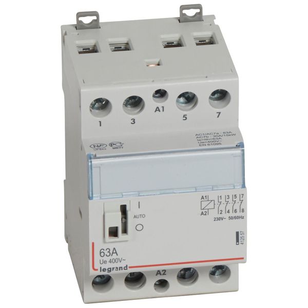 Power contactor CX³ - with 230 V~ coll and handle - 4P - 400 V~ - 63 A - 2 N/C image 2