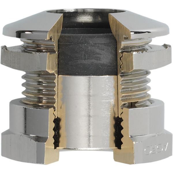 Cable gland PROGRESS ultraFLAT M16x1.5 brass, cable Ø6.5-8.0mm, black sealing image 1