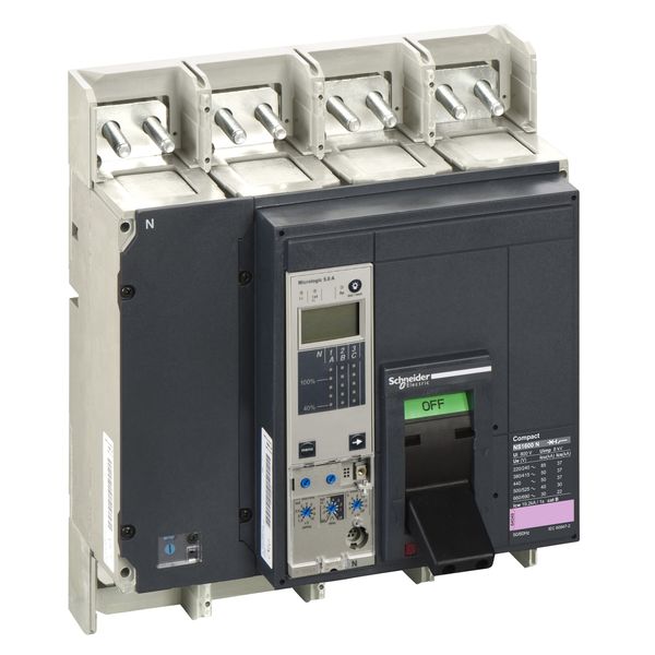 circuit breaker ComPact NS1600N, 50 kA at 415 VAC, Micrologic 5.0 A trip unit, 1600 A, fixed,4 poles 4d image 3