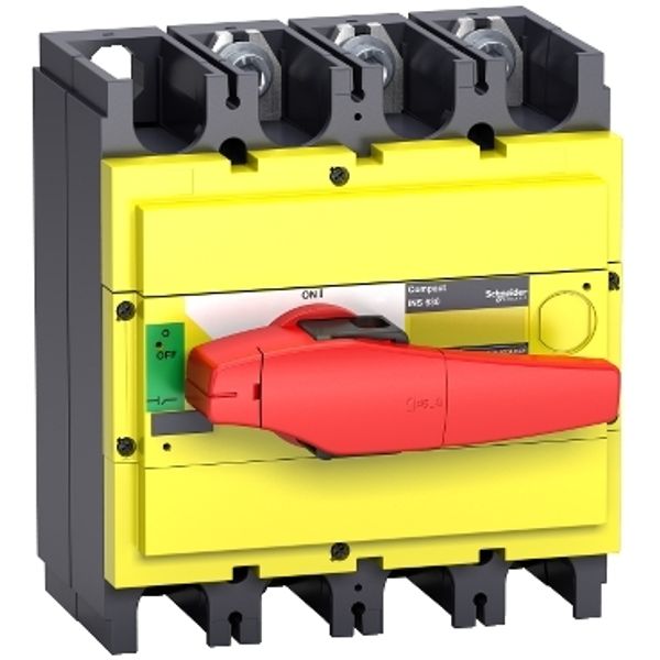switch disconnector, Compact INS500 , 500 A, with red rotary handle and yellow front, 3 poles image 4