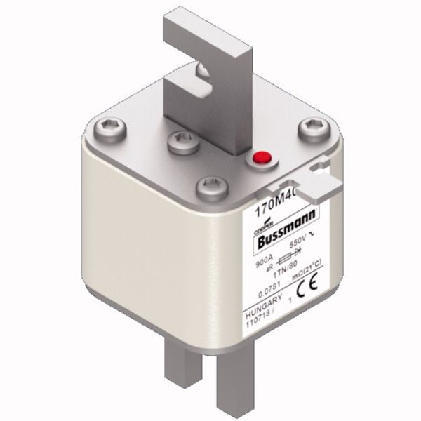 Fuse-link, high speed, 900 A, AC 550 V, DIN 1, 53 x 66 x 108 mm, aR, DIN, IEC, single indicator image 2