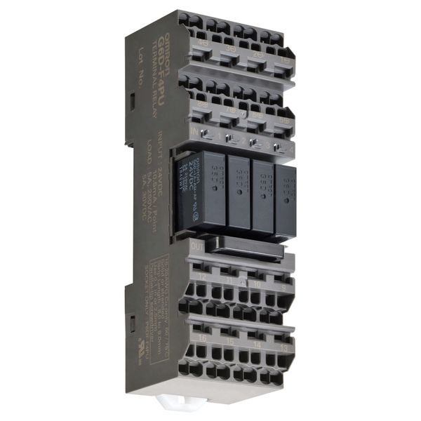 Terminal relay, DIN rail/surface mounting, Mechanical Relay, 4x SPST-N image 2