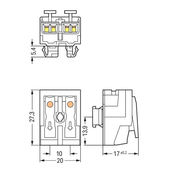 Lighting connector push-button, external for Linect® white image 6