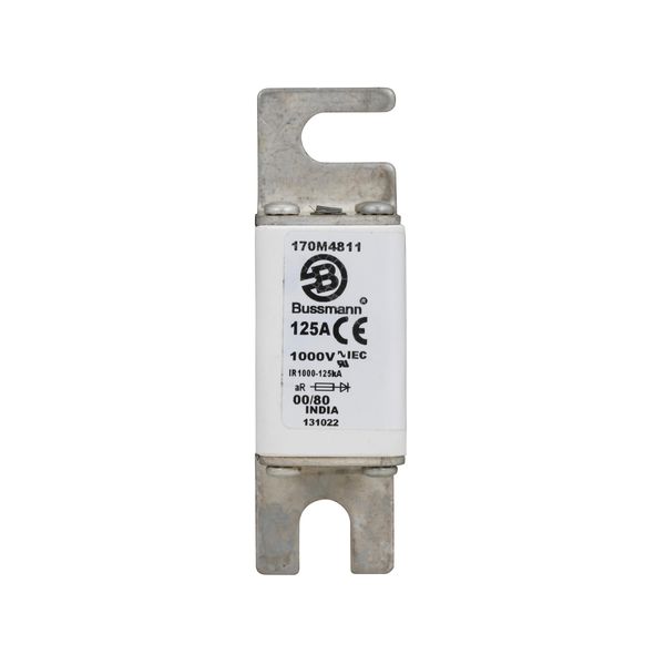 Fuse-link, high speed, 125 A, AC 1000 V, size 00, 30 x 47 x 98 mm, aR, DIN, IEC, single indicator image 10