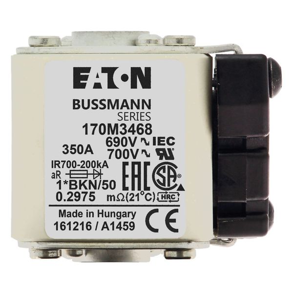 Fuse-link, high speed, 350 A, AC 690 V, compact size 1, aR, IEC, UL, single indicator image 10