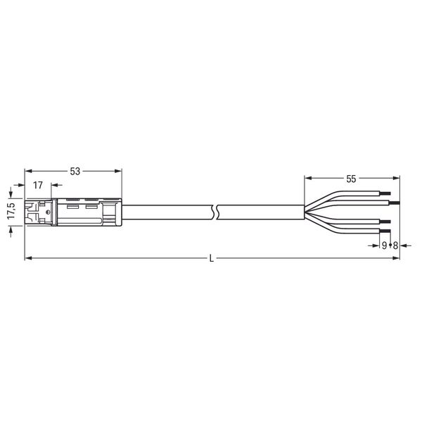 pre-assembled connecting cable;Eca;Plug/open-ended;white image 4