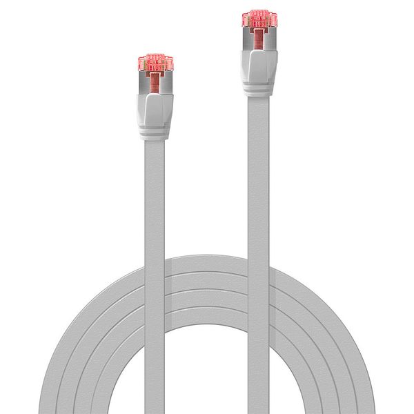 3m Cat.6 U/FTP Flat Network Cable, Grey RJ45, M/M, 250MHz, copper, 32AWG image 2