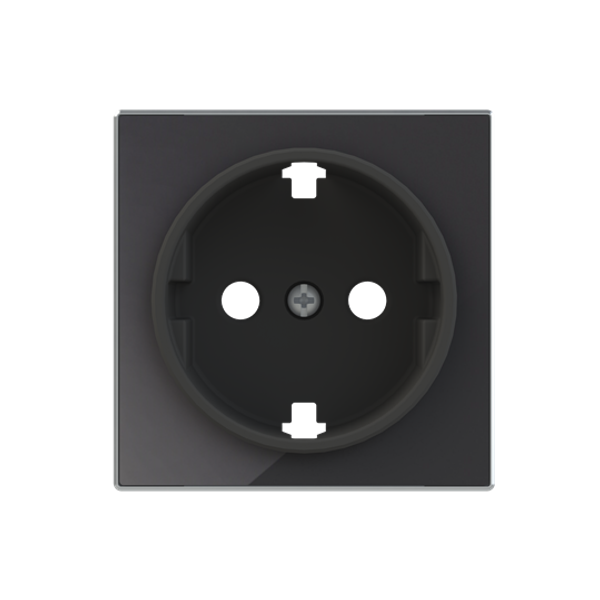 8588 CN Cover plate for Schuko socket outlet - Black Glass Socket outlet Central cover plate Black - Sky Niessen image 1