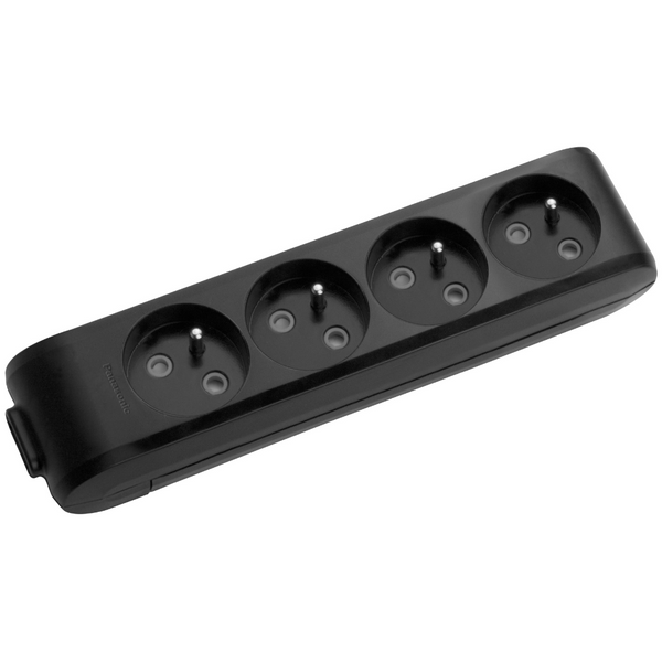 X-tendia Black Four Gang Earth Socket - Up(Screw Connection)P image 1