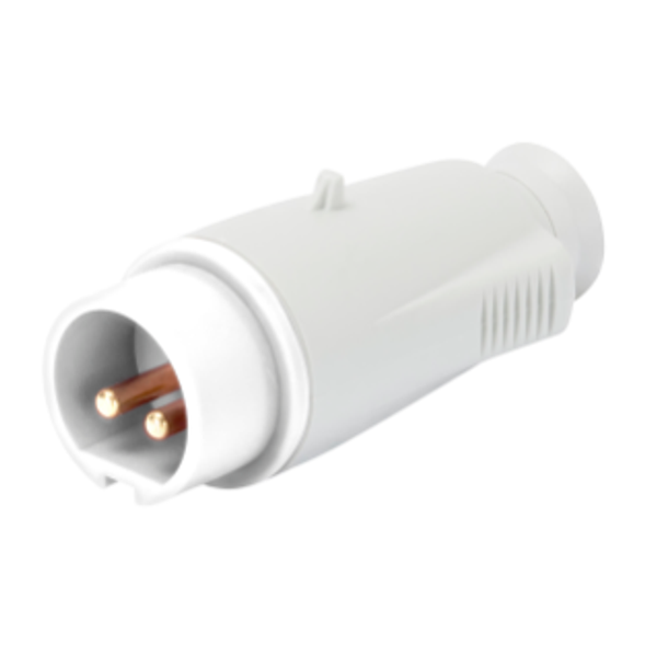 STRAIGHT PLUG - IP44 - 2P 32A 20-25 e 40-50V 50-60HZ d.c. - WHITE - 10H - SCREW WIRING image 1