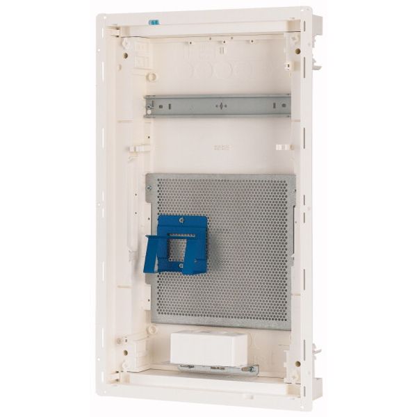 Hollow wall compact distribution board, multimedia, 3-rows, super-slim sheet steel door image 4