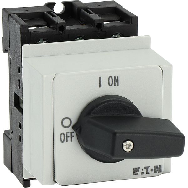 On-Off switch, P1, 32 A, service distribution board mounting, 3 pole, with black thumb grip and front plate image 21