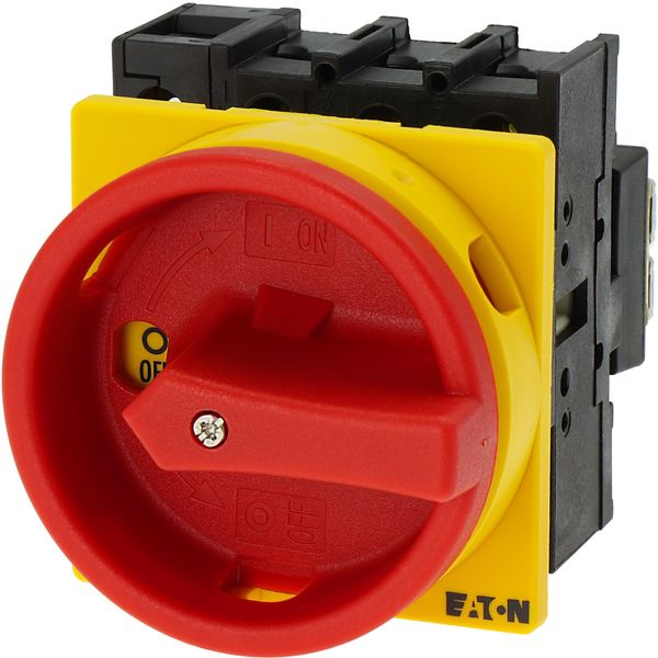 Main switch, P1, 32 A, flush mounting, 3 pole + N, Emergency switching off function, With red rotary handle and yellow locking ring, Lockable in the 0 image 10