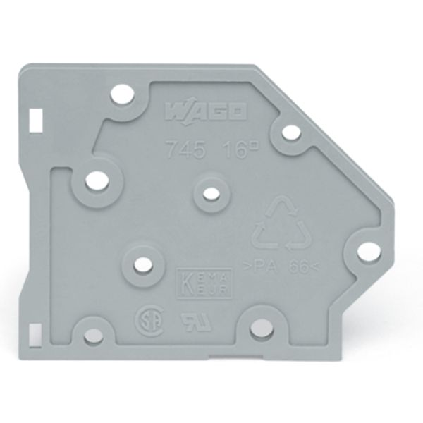 End plate snap-fit type 1.7 mm thick gray image 3