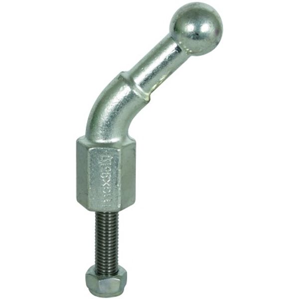 Fixed ball point D=25mm, angled (45°) with threaded bolt and nut M16x4 image 1