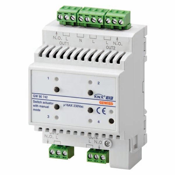 SWITCH ACTUATOR - 4 CHANNELS - 16AX - MANUAL OPERATION - KNX - IP20 - 4 MODULES - DIN RAIL MOUNTING image 2