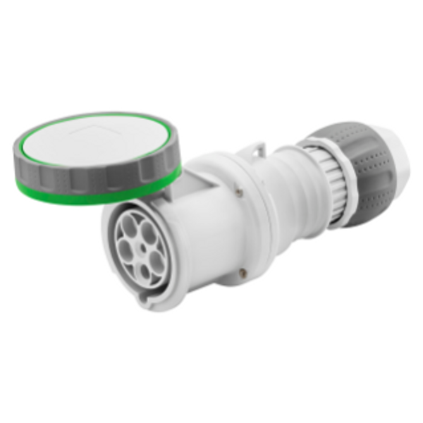 STRAIGHT CONNECTOR HP - IP66/IP67/IP68/IP69 - 3P+N+E 63A >50V >300-500HZ - GREEN - 2H - MANTLE TERMINAL image 1