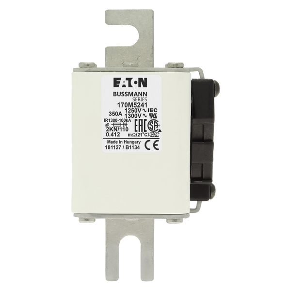 Fuse-link, high speed, 350 A, AC 1250 V, size 2, 61 x 77 x 138 mm, aR, DIN, IEC, single indicator image 8