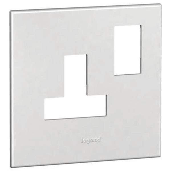 Plate Arteor - BS - square - for switched sockets 1-gang - white image 1