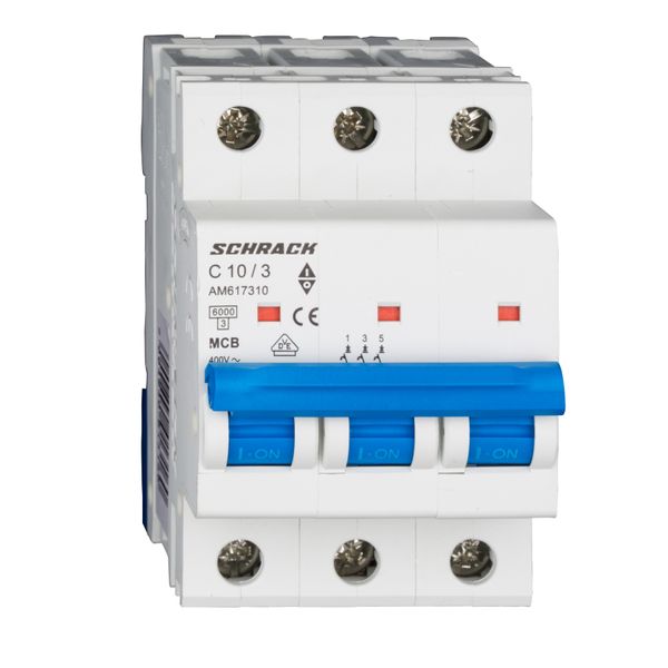 Miniature Circuit Breaker (MCB) AMPARO 6kA, C 10A, 3-pole image 1