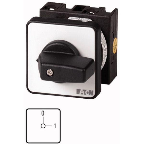 ON-OFF switches, T0, 20 A, centre mounting, 1 contact unit(s), Contacts: 2, 90 °, maintained, 0-1, Design number 15482 image 1