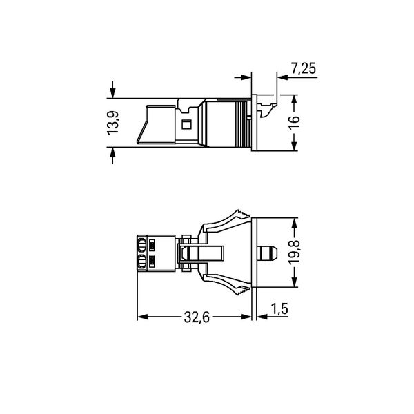 Snap-in plug 2-pole Cod. A black image 4