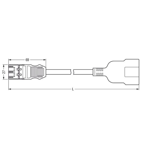 pre-assembled connecting cable;Eca;Plug/open-ended;black image 4