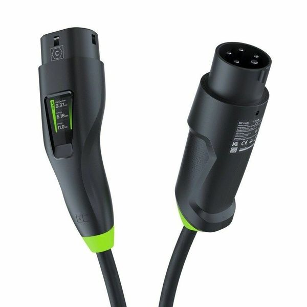 Green Cell | Habu 2in1 Smart Mobile EV Charger 11kW | EVGC01 | 16 A | 7 m | Black/Green image 1