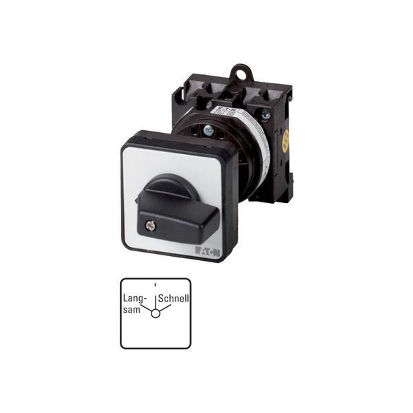 Changeover switches, T0, 20 A, rear mounting, 2 contact unit(s), Contacts: 4, With spring-return from HAND, 45 °, momentary/maintained, With 0 (Off) p image 6