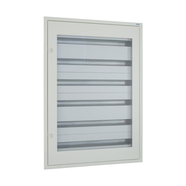 Complete flush-mounted flat distribution board with window, white, 33 SU per row, 6 rows, type C image 9