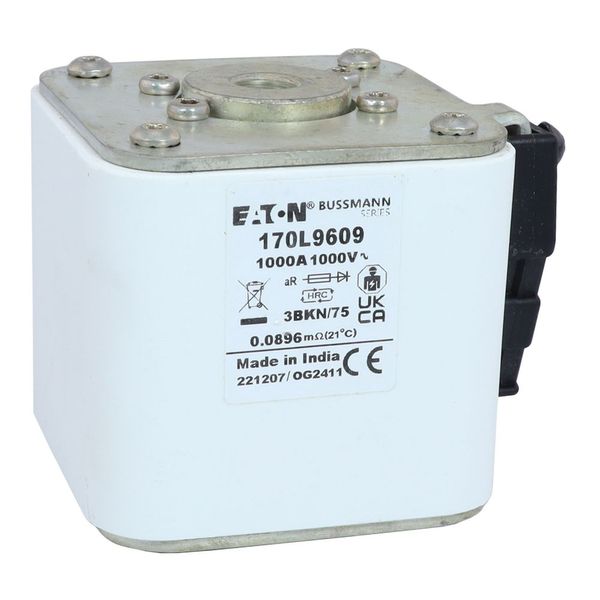 Fuse-link, high speed, 1000 A, AC 1000 V, Size 3, 76 x 92 x 75 mm, aR, IEC, single indicator image 24