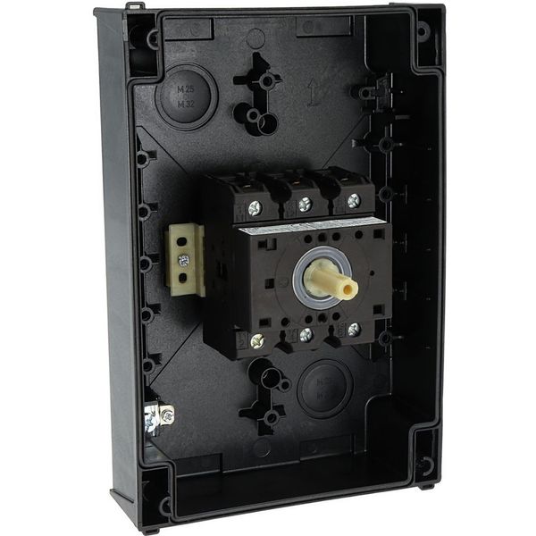 On-Off switch, P3, 63 A, surface mounting, 3 pole, with black thumb grip and front plate image 31