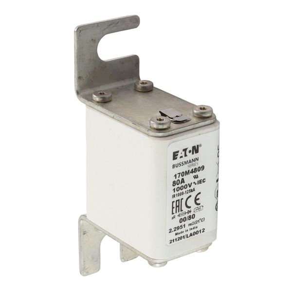 Fuse-link, high speed, 80 A, AC 1000 V, size 00, 30 x 47 x 98 mm, aR, DIN, IEC, single indicator image 29