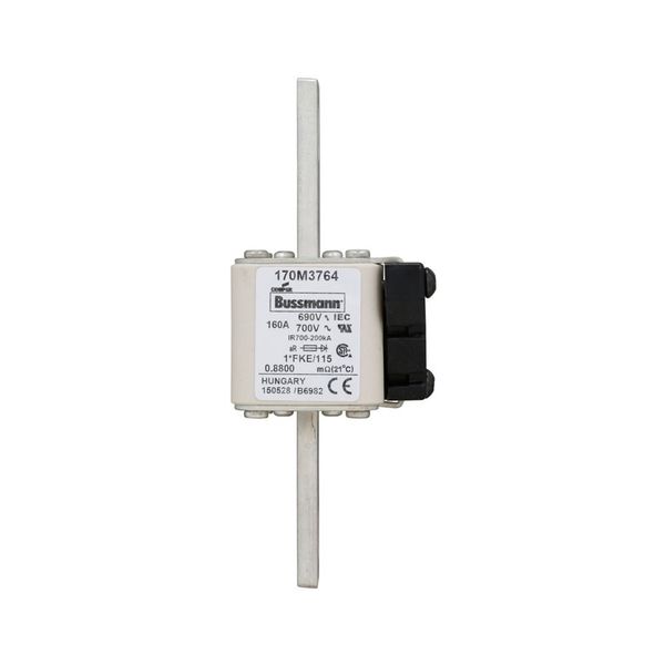 Fuse-link, high speed, 160 A, AC 690 V, compact size 1, 45 x 59 x 148 mm, aR, IEC, UL, single indicator image 9