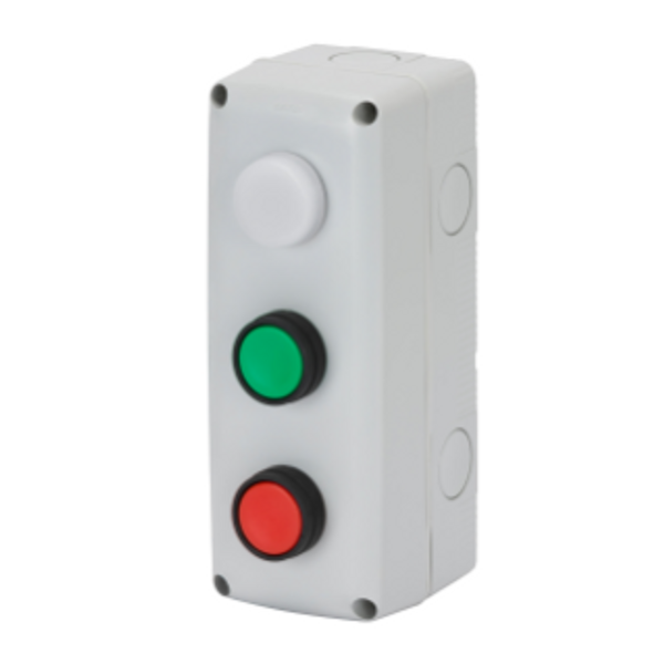 ENCLOSURES COMPLETE WITH OPERATOR - 3 GANGS - 1NO 1NC - START / STOP / INDICATOR - IP66 image 1