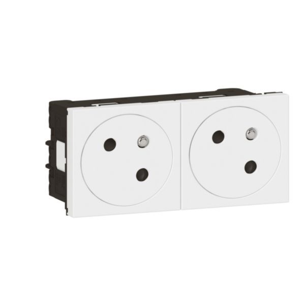 Surface Mosaic Link 45° Dual Pre-Wired Outlet - White image 1