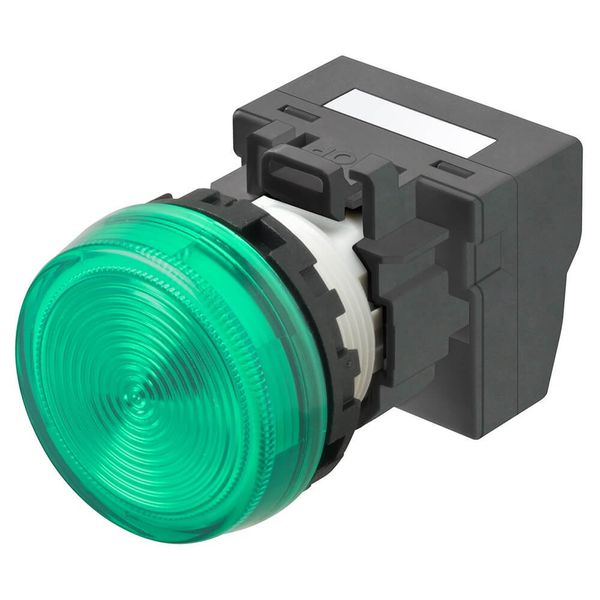 M22N Indicator, Plastic flat, Green, Green, 24 V, push-in terminal image 2
