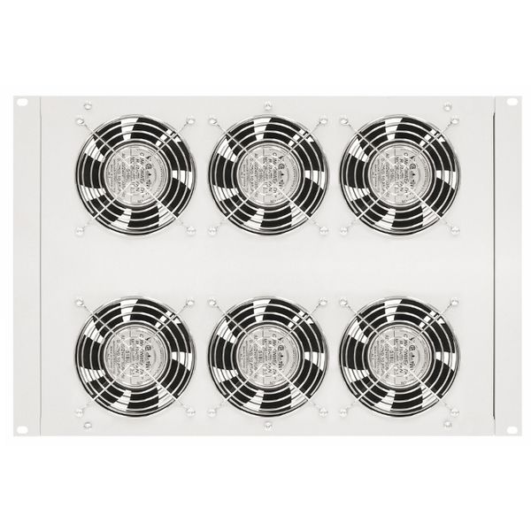 Roof fan-unit with 6 fans and thermostat, 19", 8U, RAL7035 image 1